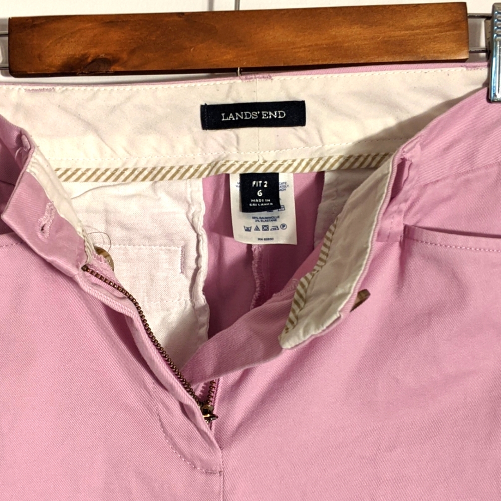 Lands' End Pink Cropped Pants, 6 - Picture 6 of 8